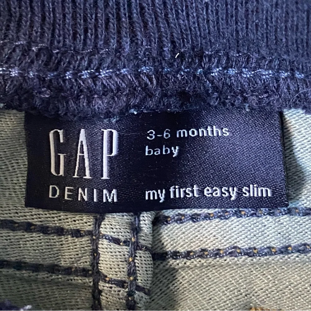 Gap jeans size 3-6 months “My first easy slim” comfy wide waist band baby EUC